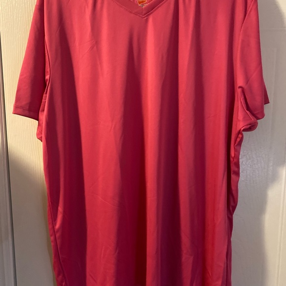 Hanes, Cool Dri V-Neck Tee, NWOT, Bright Pink, 2XL - Picture 1 of 3